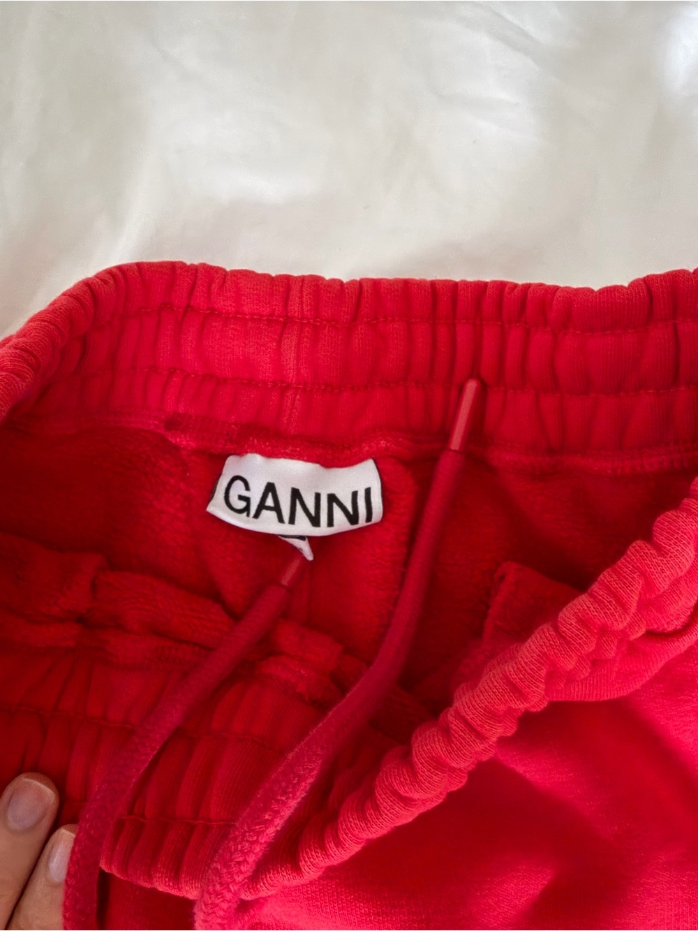 GANNI Red Sweatpants with Drawstring Waist - Picture 3 of 5